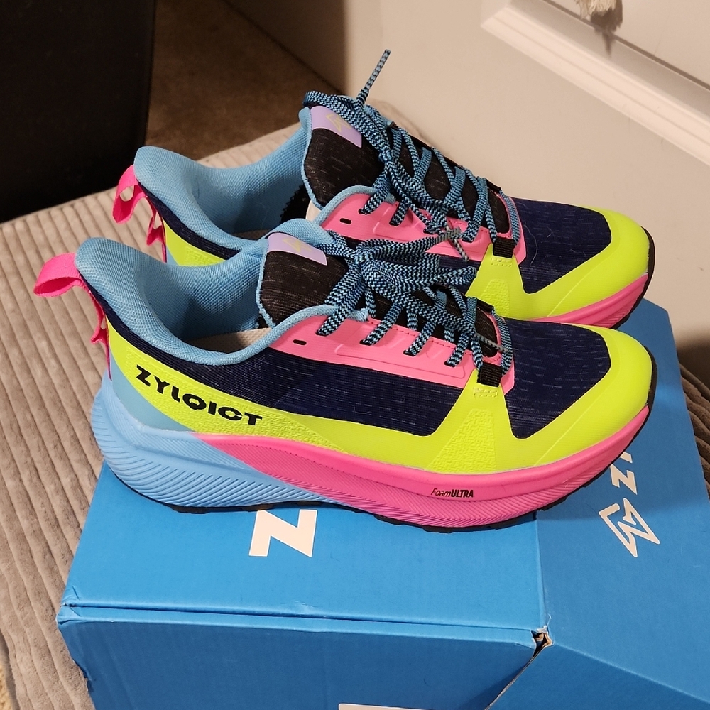 Women's Dynamic Athletic Shoes - Pink, Blue, Neon Yellow